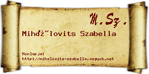 Mihálovits Szabella névjegykártya